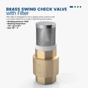 BRASS SWING CHECK VALVE SPRING with FILTER - Image 2