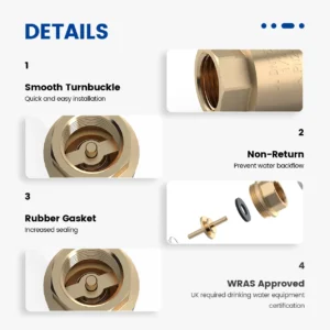 BRASS SWING CHECK VALVE SPRING with FILTER - Image 5