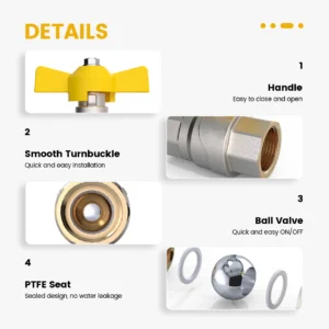 GAS BALL VALVE, FULL FLOW, FEMALE-FEMALE - Image 4