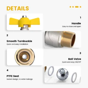 GAS BALL VALVE, FULL FLOW, FEMALE-MALE - Image 3