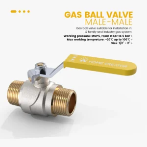 GAS BALL VALVE, FULL FLOW, LEAVER HANDLE (MxM) - Image 2